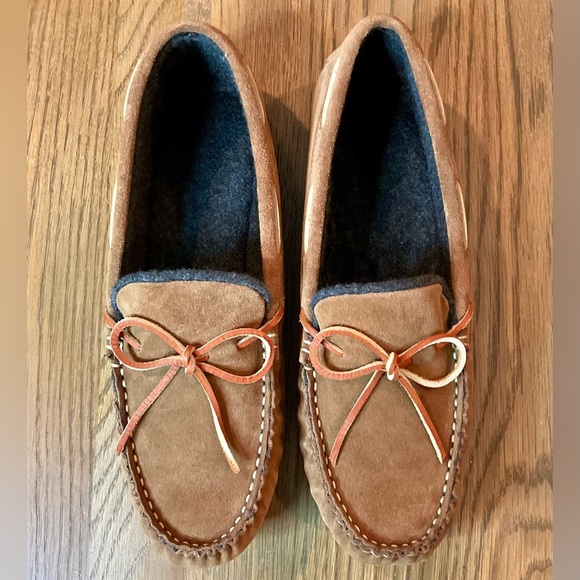 POLO RALPH LAUREN Suede Slip-On Fleece-Lined Moccasin Slipper Size 9B Narrow - Picture 1 of 7